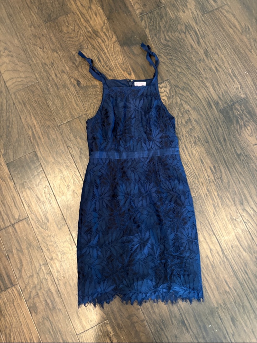 Lilly Pulitzer Navy Lace Halter Midi Dress